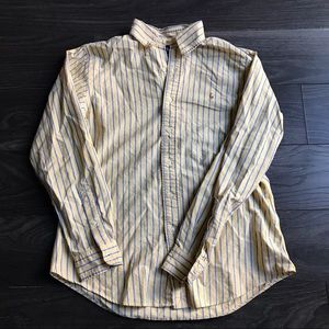 vintage striped polo button up